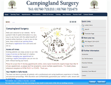 Tablet Screenshot of campinglandsurgery.co.uk